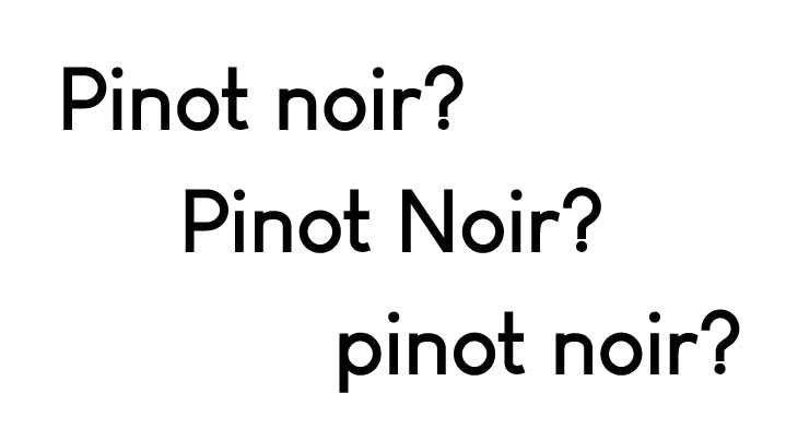 Should grape varieties be capitalised?