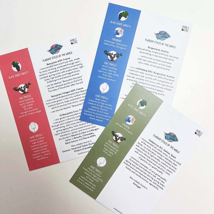 flashcards grape varieties of the world amble wine english