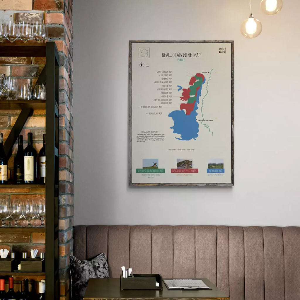 beaujolais wine map poster france morgon saint amour 