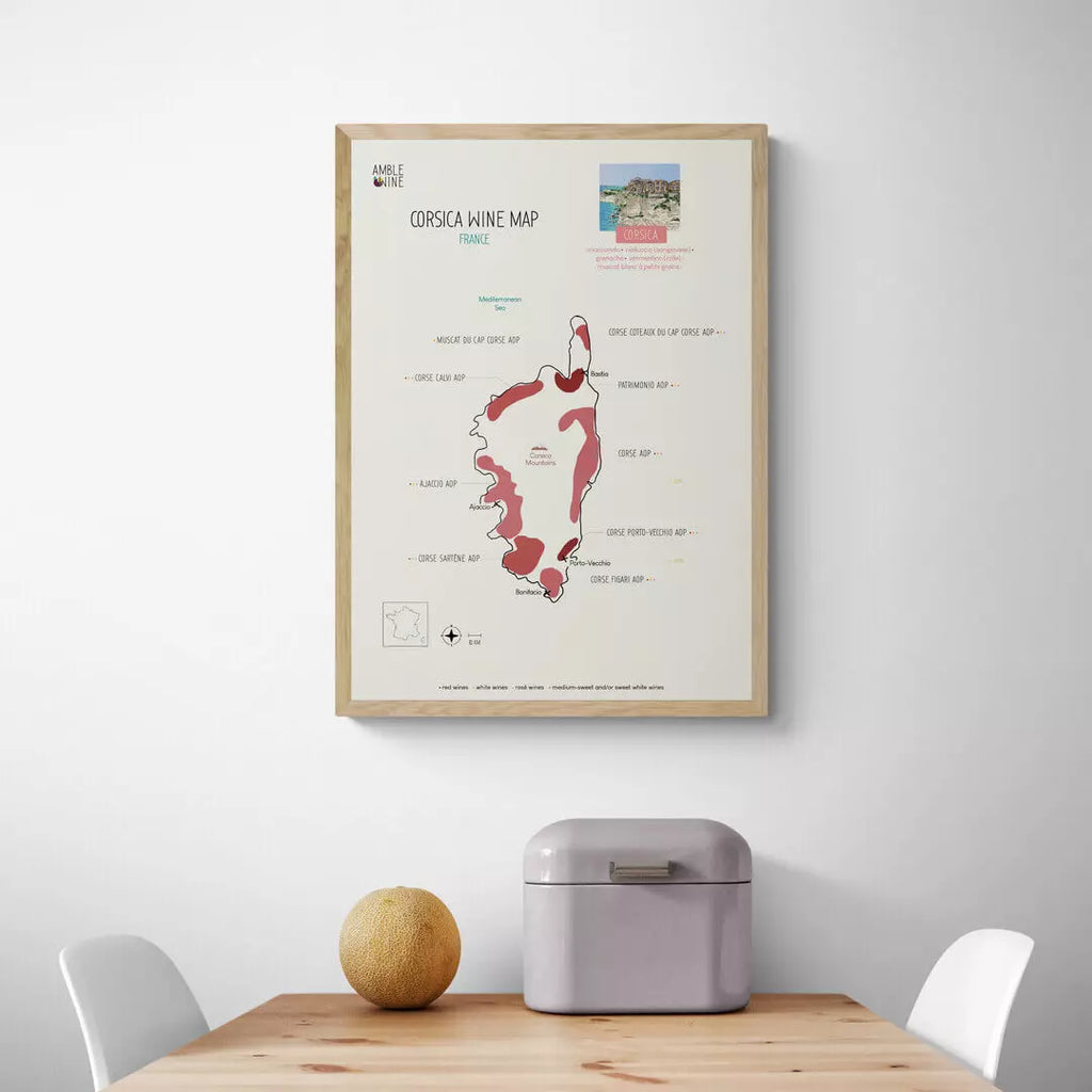 corsica wine map poster english amble wine patrimonio