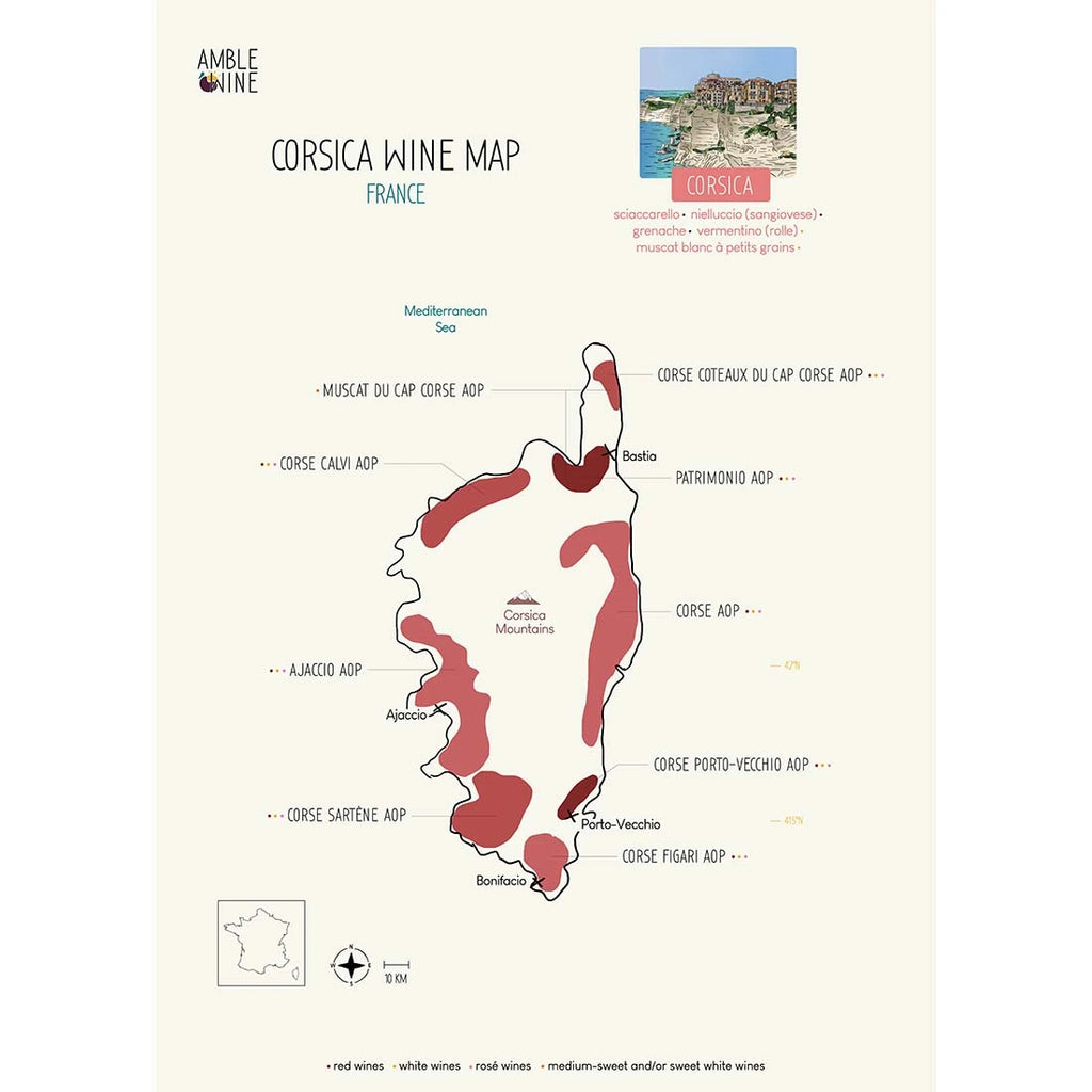corsica wine map poster amble wine