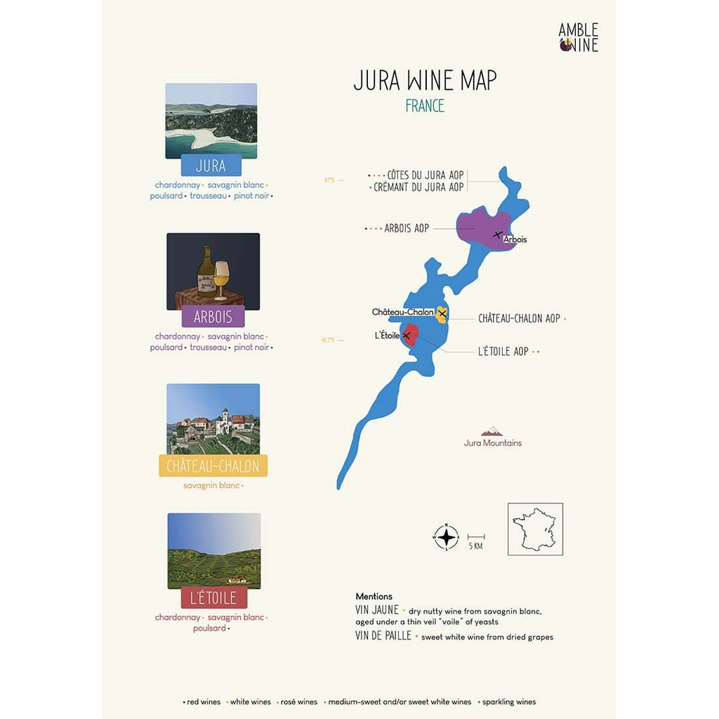 jura wine map poster amble wine l'étoile 