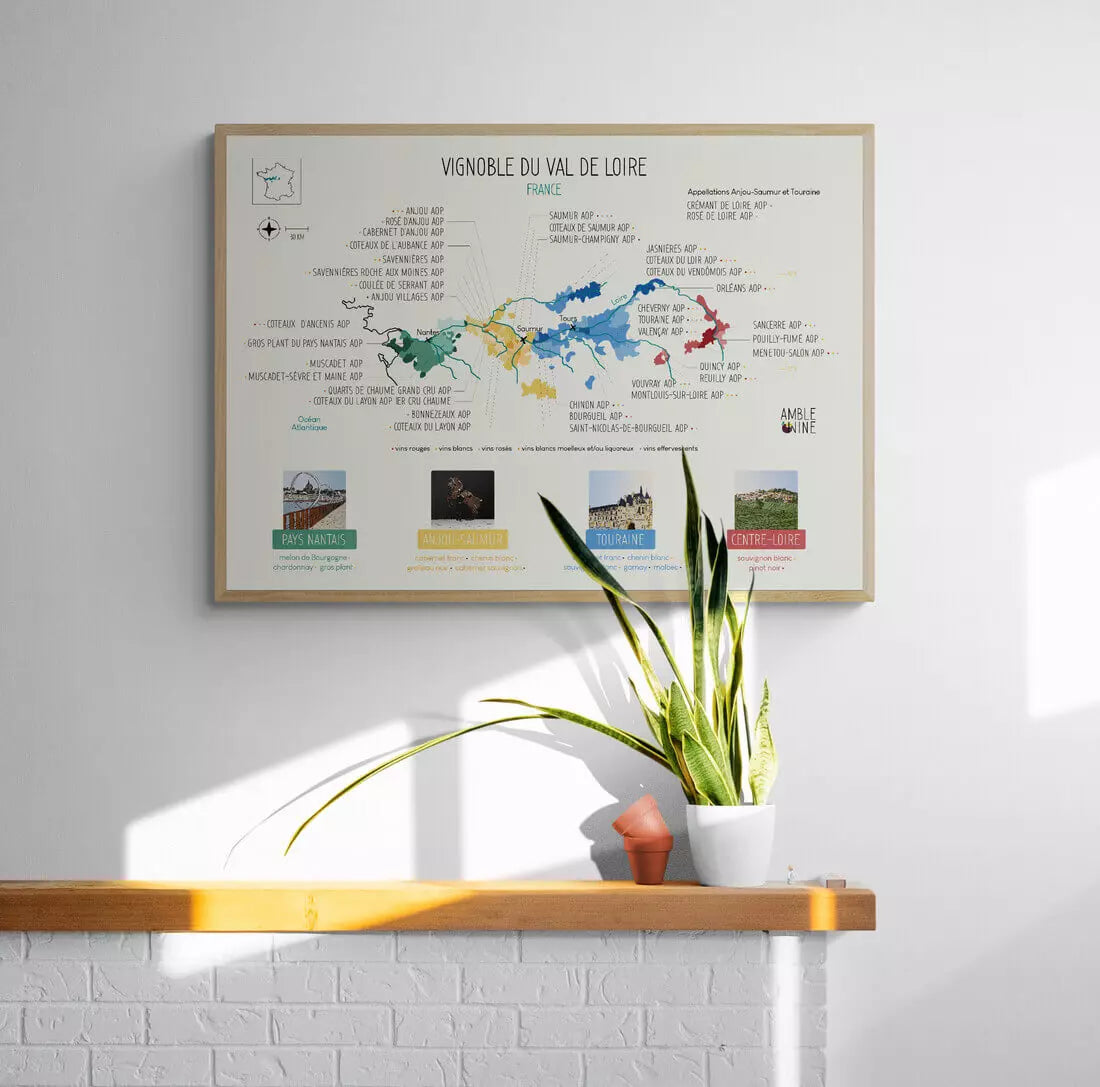 vignoble val de loire france affiche amble wine carte des vins