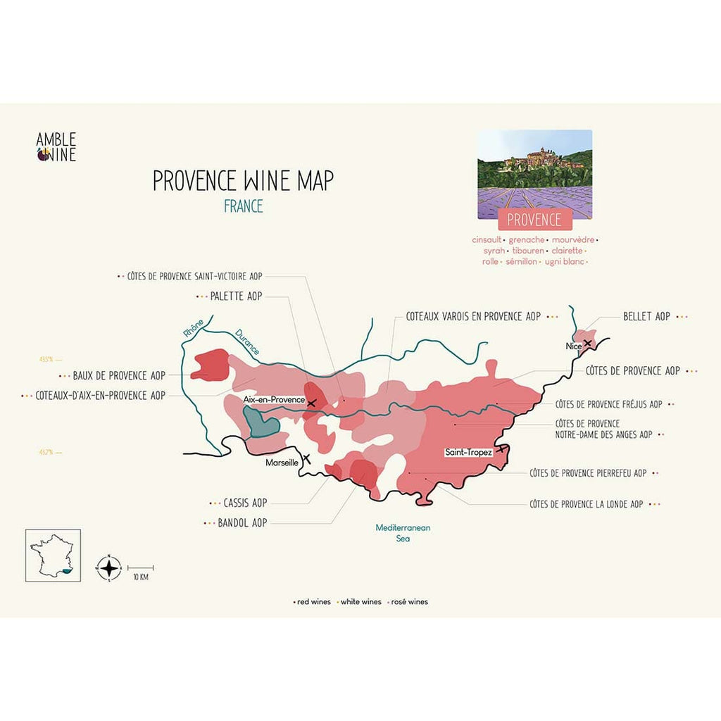 provence wine map poster amble wine