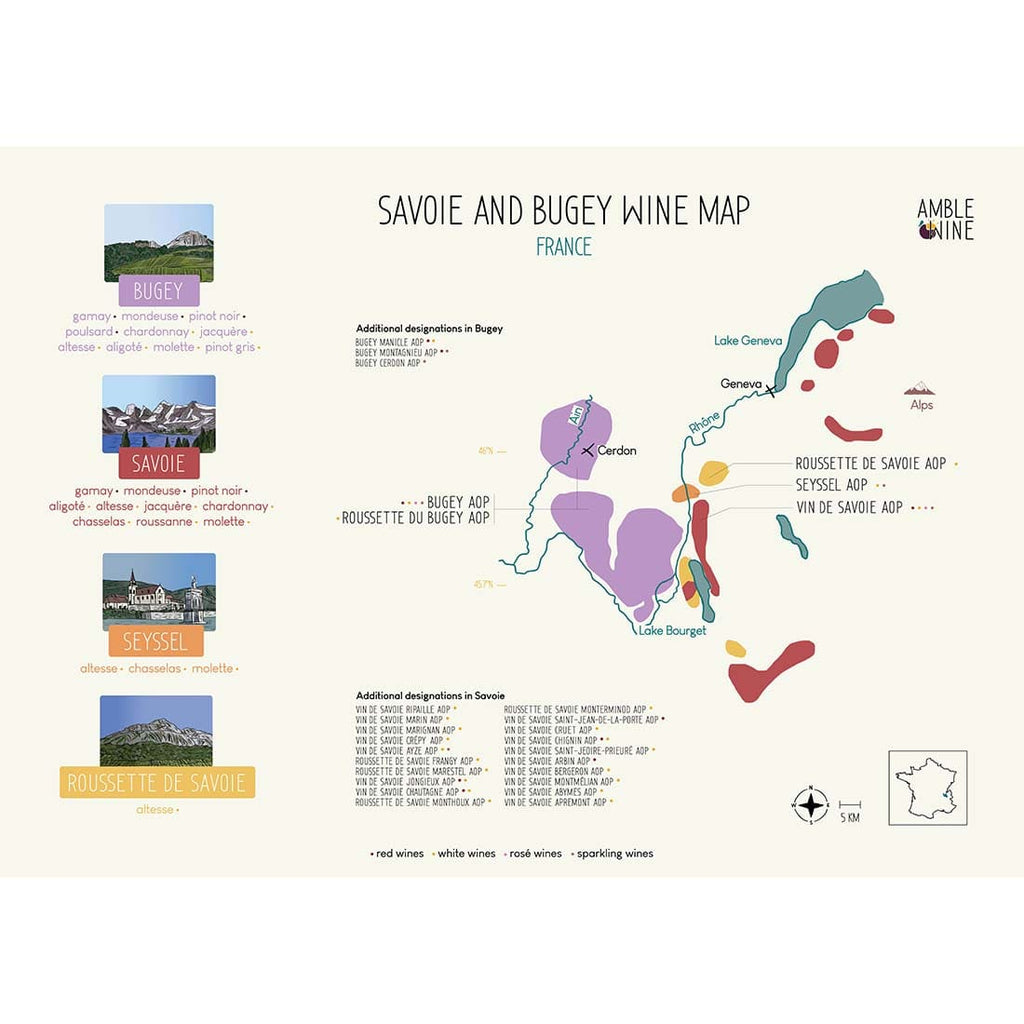 savoie bugey wine map poster amble wine