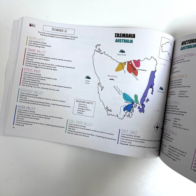Amble Wine wine map workbook world tasmania
