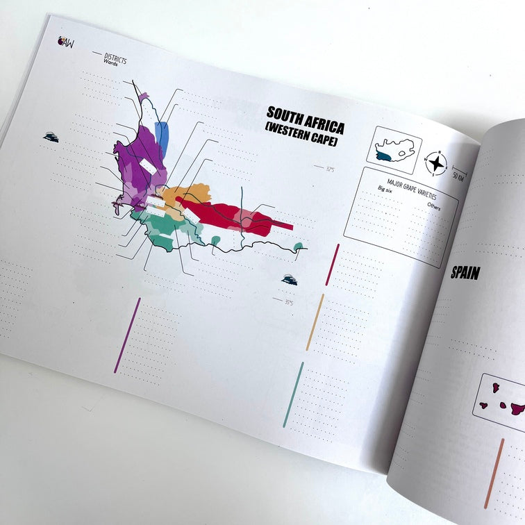 Amble Wine wine map workbook world south africa