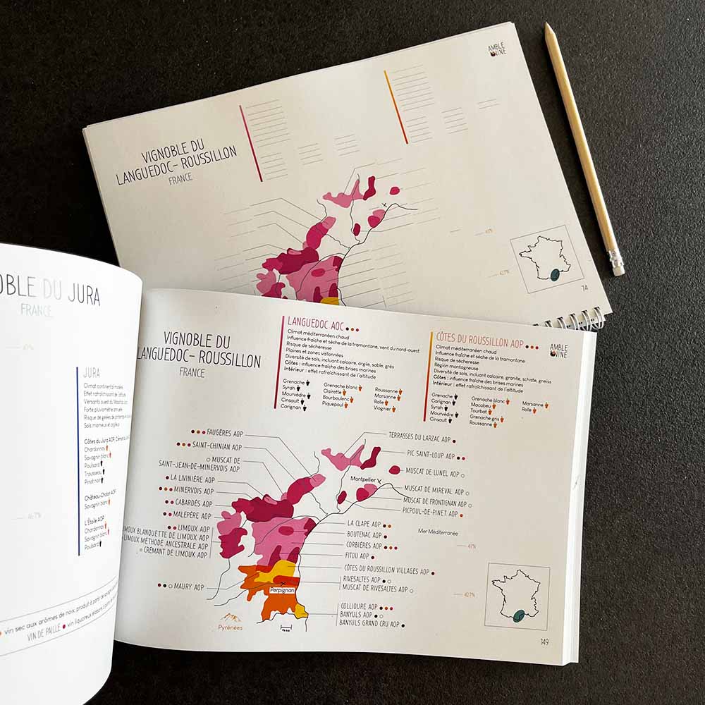 Explore les cartes du vin Edition monde & Pratique les cartes du vin Edition monde Amble Wine livres éducatifs