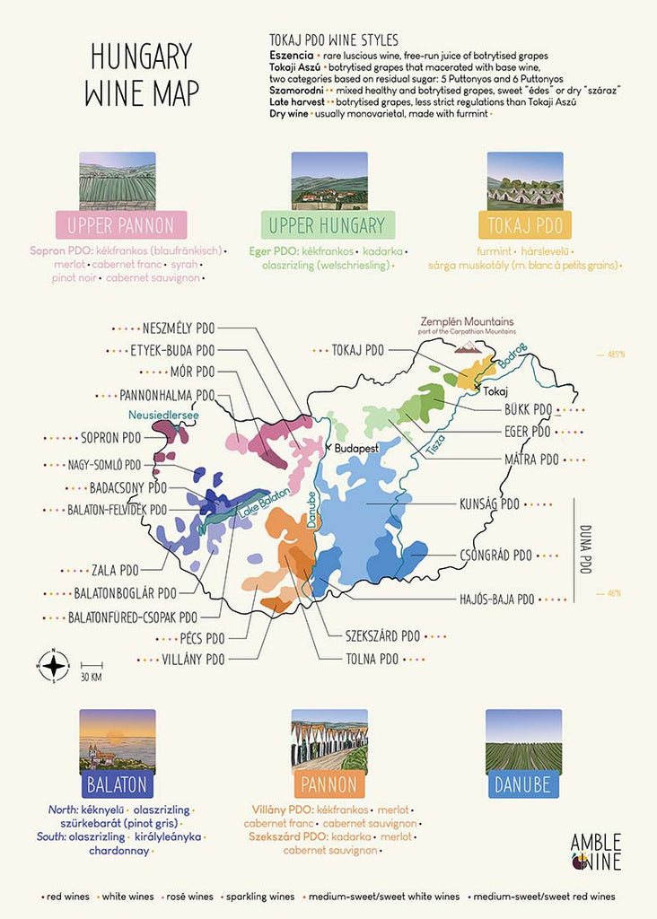 hungary wine poster amble wine zoom wine map